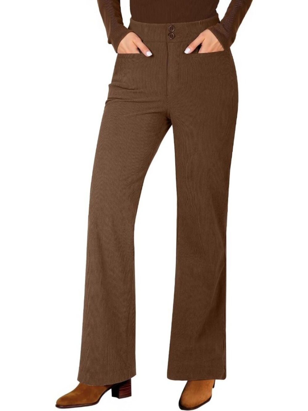 High-Waisted Corduroy Wide Leg Pants for Women | Trendy Fall Casual Trousers